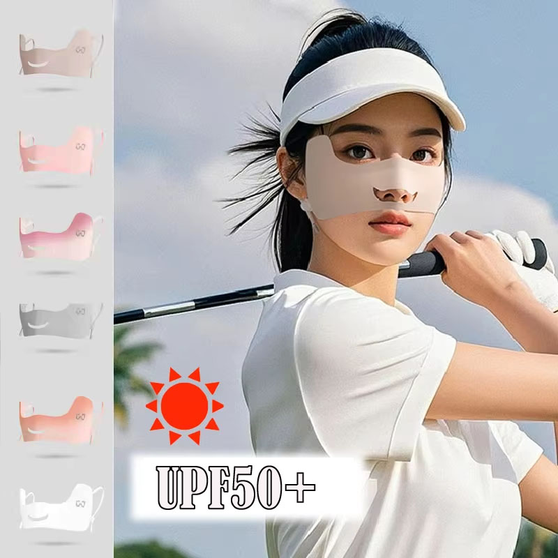 Sports Mask Breathable - 夏アイスシルクマスク通気性日焼け止めフェイススカーフアイパッチ抗 UV 目の保護マスクサイクリングランニングゴルフフェイスマスク