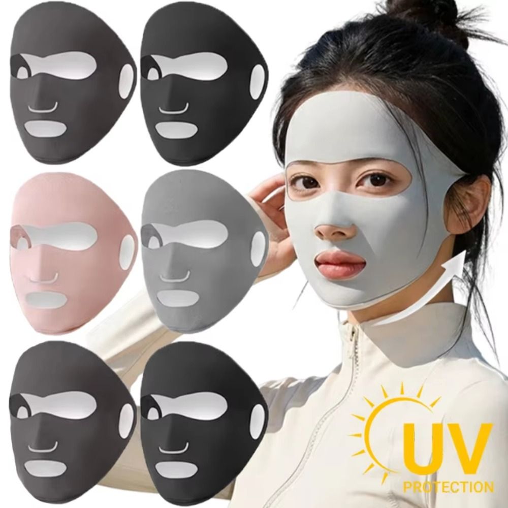 Sports Mask Breathable - クールアイスシルク日焼け止めマスクフルフェイス防塵抗紫外線ネックスカーフ通気性調整可能な日よけフェイスマスクサイクリング