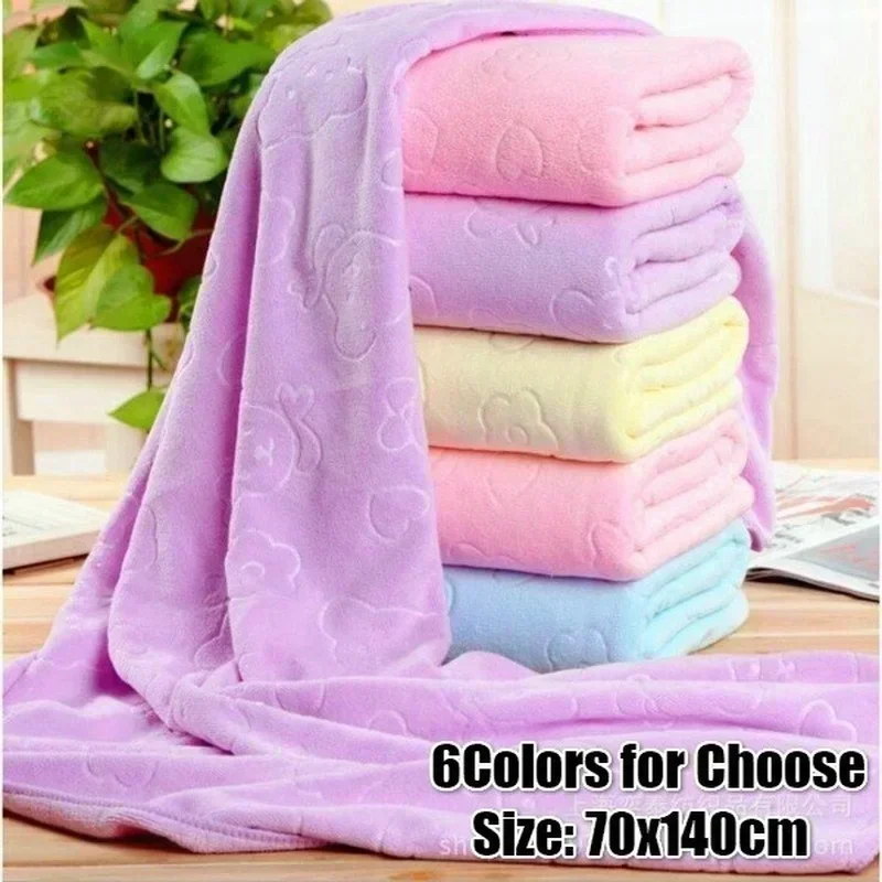 Cloth Face Mask Washable - 2026年 70*140cm マイクロファイバー エンボス加工 クマ柄 バスタオル