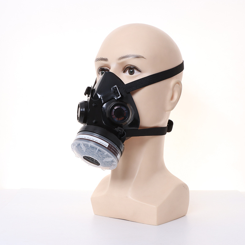 Dust Mask Construction - 新しいハーフフェイス黒ガスマスク呼吸器天然ゴム作業安全マスク研磨溶接農薬噴霧息