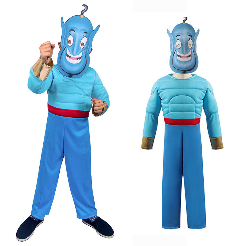 Kids Face Mask - Umorden-子供のためのコスチュームマスク付きアラブおとぎ話、魔神の物語、マッスルランプ、ブックウィーク、プリム、ハロウィーン、子供、幼児、2〜4歳、4〜10歳