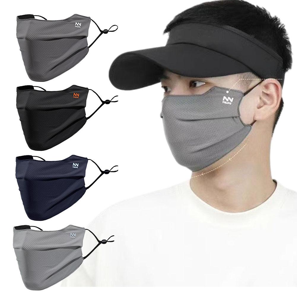 Sports Mask Breathable - 通気性メッシュ日焼け止めフェイスマスクUPF50+ UVカット、冷却アイスシルクネックゲイター、アウトドアスポーツ用男女兼用