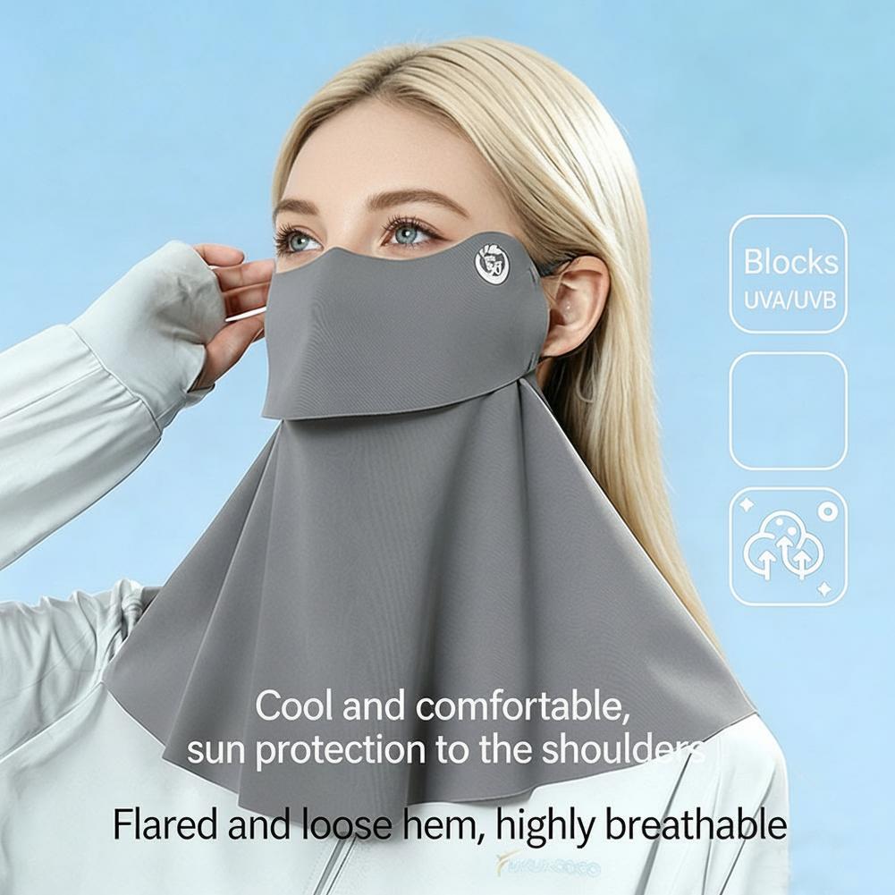 Sports Mask Breathable - UPF50+ 冷却日焼け止めフェイスネックマスク、通気性のある調節可能な紫外線遮断マスク、屋外サイクリング、ハイキング用 1 個