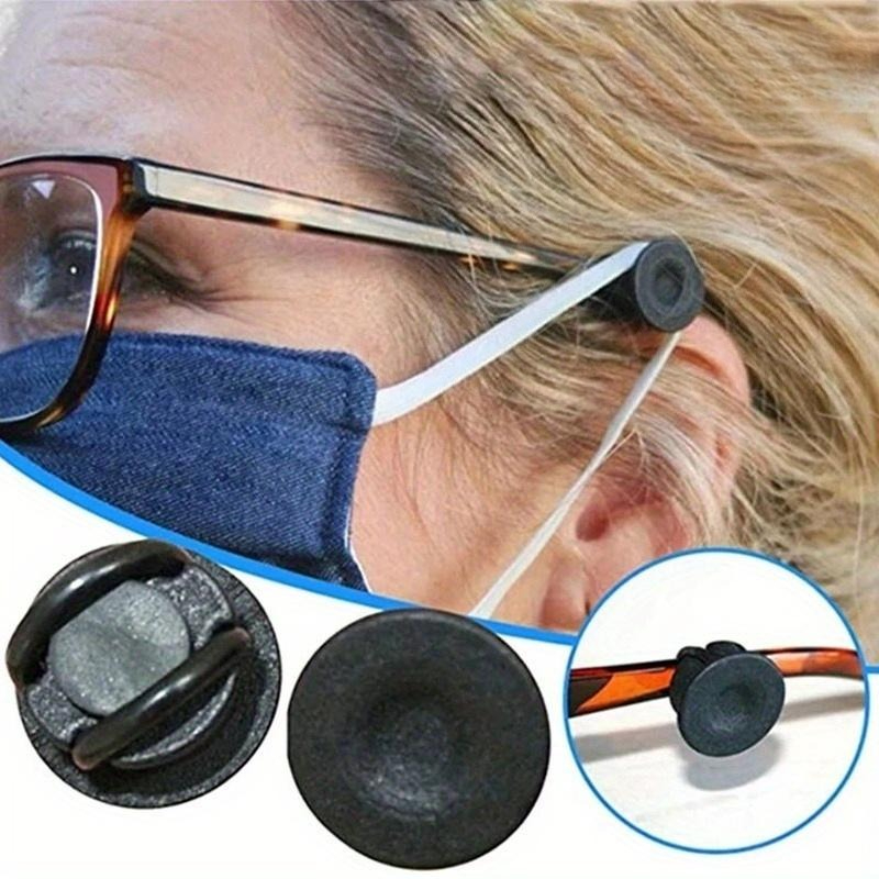 Mask Ear Saver Strap - 2セット調整可能なシリコン製イヤーセーバーマスクフック、メガネチェーン、シリコンゴムリングコネクター、フェイスマスクストラップエクステンダー（収納付き）