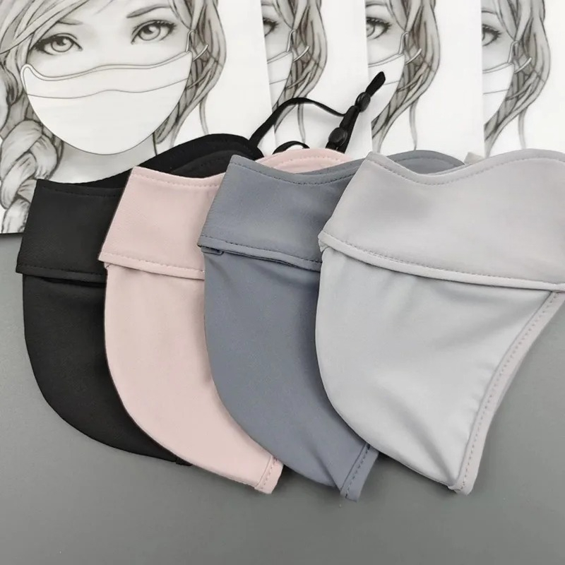 UVカット ソリッドアイスシルク フェイスシールド、夏用通気 - Sports Mask Breathable のレビューと価格