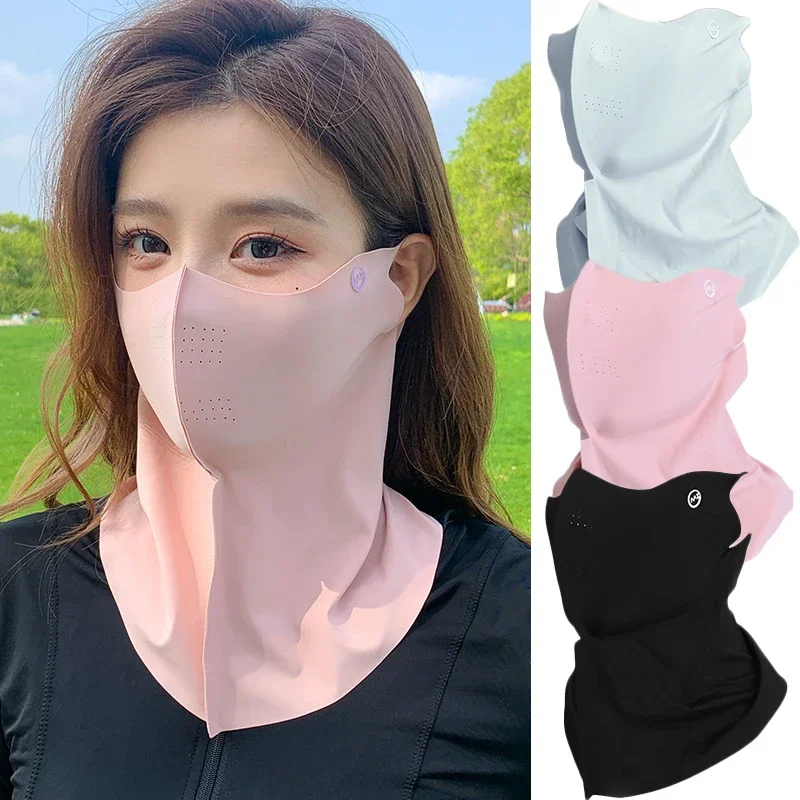 UV保護アイスシルクフェイスマスクネックスカーフアウトドアス - Sports Mask Breathable のレビューと価格