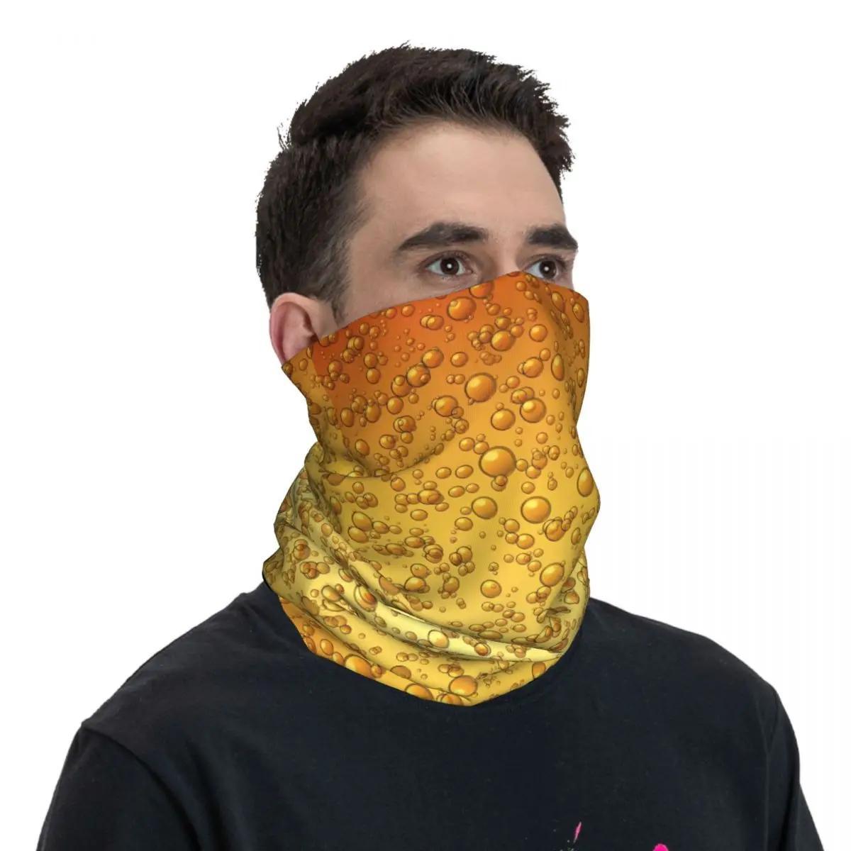 メンズファッションビールバブルプリント軽量スカーフ - 多用 - Neck Gaiter Face Cover のレビューと価格