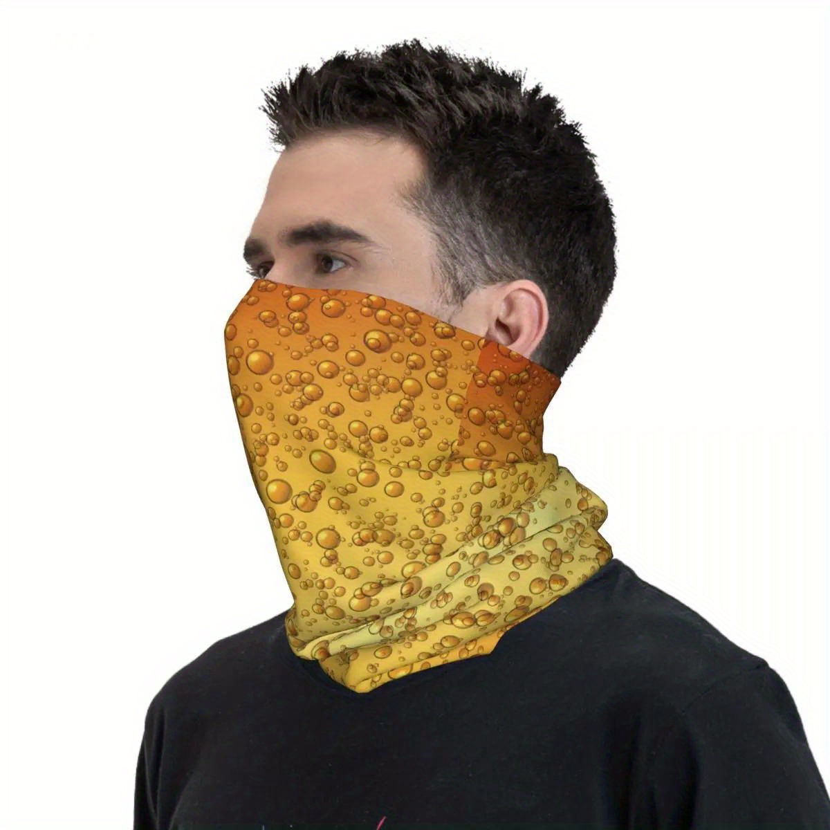 メンズファッションビールバブルプリント軽量スカーフ - 多用 - Neck Gaiter Face Cover のレビューと価格