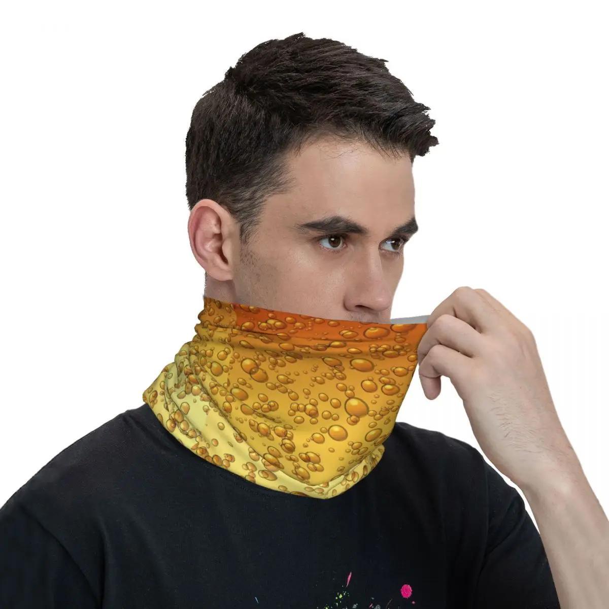 メンズファッションビールバブルプリント軽量スカーフ - 多用 - Neck Gaiter Face Cover のレビューと価格